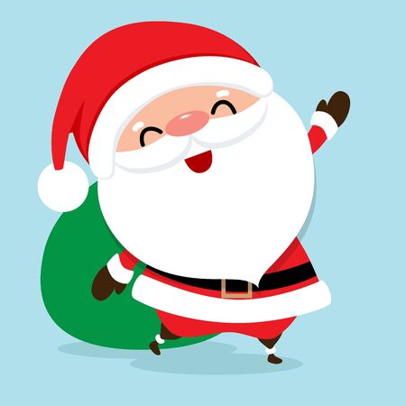 Christmas Greeting Card with Christmas Santa Claus, vector illustration.のイラスト素材
