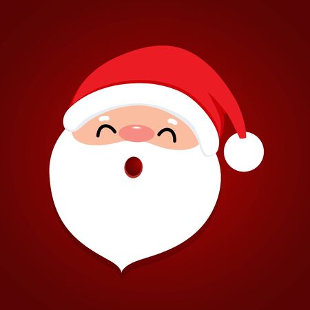 Holiday Christmas background with Santa Claus cartoon. Vector illustration.のイラスト素材