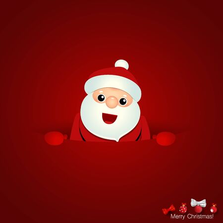 Christmas Greeting Card with Christmas Santa Claus. Vector illustration.のイラスト素材
