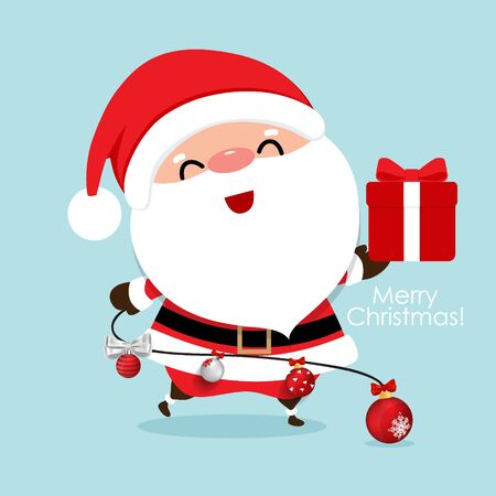 Christmas Greeting Card with Christmas Santa Claus, vector illustration.のイラスト素材