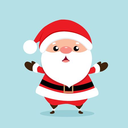 Christmas Greeting Card with Christmas Santa Claus. Vector illustration.のイラスト素材