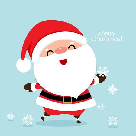 Christmas Greeting Card with Christmas Santa Claus. Vector illustration.のイラスト素材