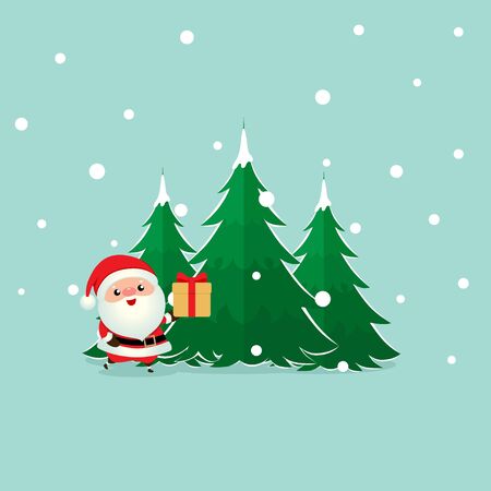 Santa Claus. Christmas background. Christmas Greeting Card. Vector illustration.のイラスト素材