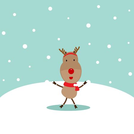 Holiday Christmas background with Reindeer. Vector illustration.のイラスト素材
