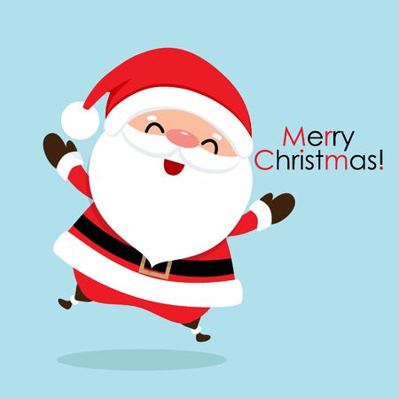 Christmas Greeting Card with Christmas Santa Claus. Vector illustration.のイラスト素材