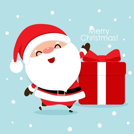 Christmas Greeting Card with Christmas Santa Claus, vector illustration.のイラスト素材