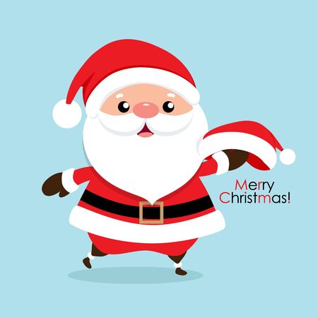 Christmas Greeting Card with Christmas Santa Claus. Vector illustration.のイラスト素材