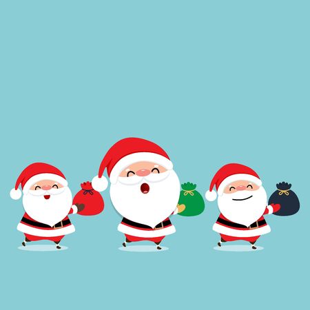 Christmas Greeting Card with Christmas Santa Claus, vector illustration.のイラスト素材