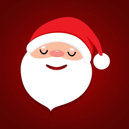 Holiday Christmas background with Santa Claus cartoon. Vector illustration.のイラスト素材