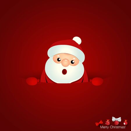 Christmas Greeting Card with Christmas Santa Claus. Vector illustration.のイラスト素材