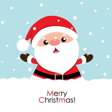 Christmas Greeting Card with Christmas Santa Claus. Vector illustration.のイラスト素材