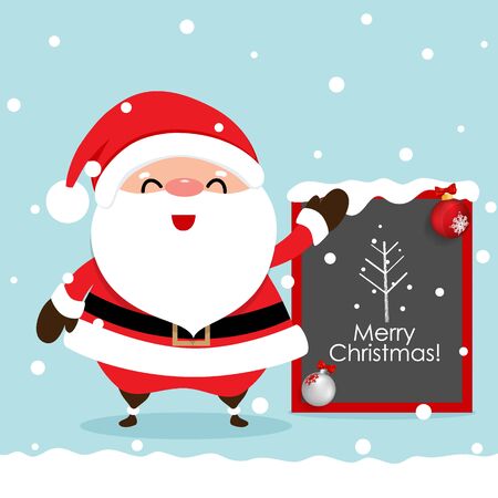 Christmas Greeting Card with Christmas Santa Claus. Vector illustration.のイラスト素材