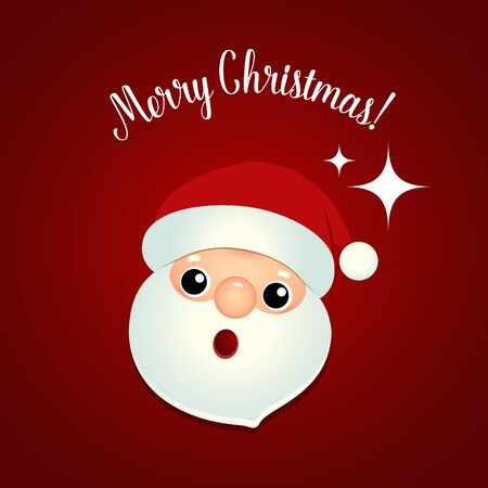Christmas Greeting Card with Christmas Santa Claus. Vector illustration.のイラスト素材