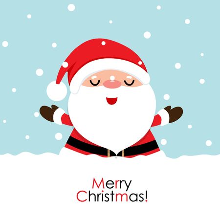 Christmas Greeting Card with Christmas Santa Claus. Vector illustration.のイラスト素材