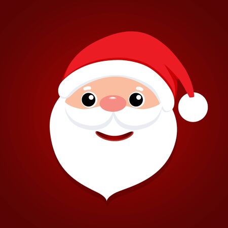 Holiday Christmas background with Santa Claus cartoon. Vector illustration.のイラスト素材