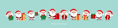 Holiday Christmas background with Santa Claus. Vector illustration.のイラスト素材