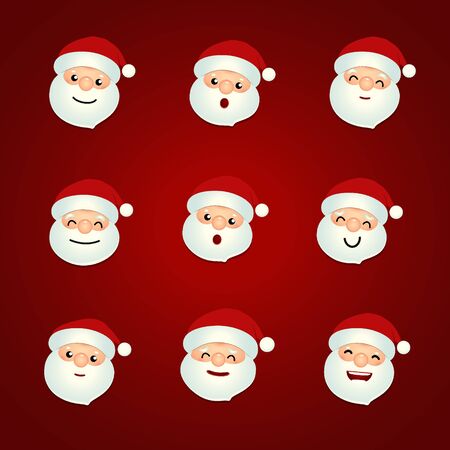 Christmas Greeting Card with Christmas Santa Claus. Vector illustration.のイラスト素材