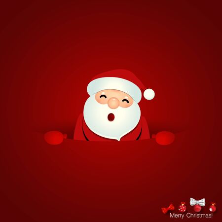Christmas Greeting Card with Christmas Santa Claus. Vector illustration.のイラスト素材