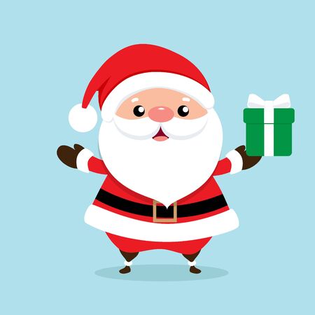 Christmas Greeting Card with Christmas Santa Claus, vector illustration.のイラスト素材