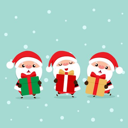 Santa Claus. Christmas background. Christmas Greeting Card. Vector illustration.のイラスト素材