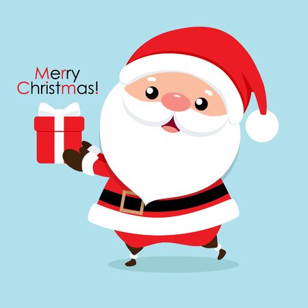 Christmas Greeting Card with Christmas Santa Claus, vector illustration.のイラスト素材
