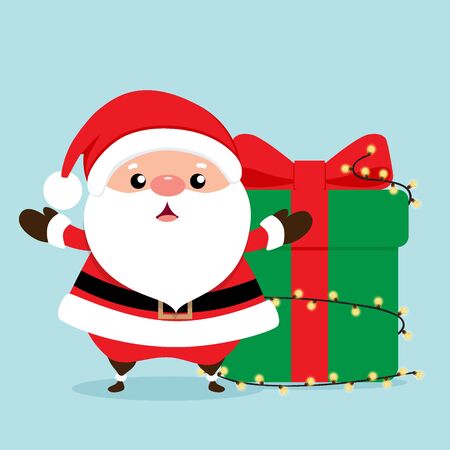 Christmas Greeting Card with Christmas Santa Claus, vector illustration.のイラスト素材