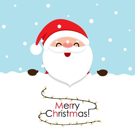 Christmas Greeting Card with Christmas Santa Claus. Vector illustration.のイラスト素材