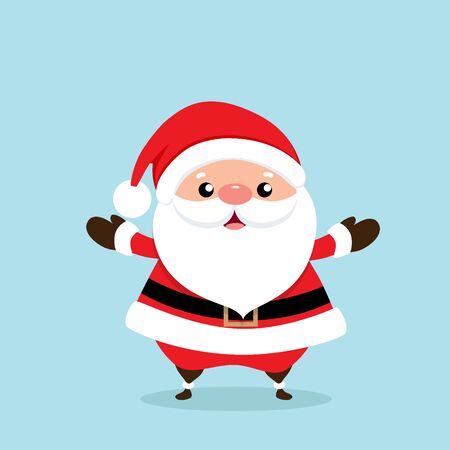 Christmas Greeting Card with Christmas Santa Claus. Vector illustration.のイラスト素材