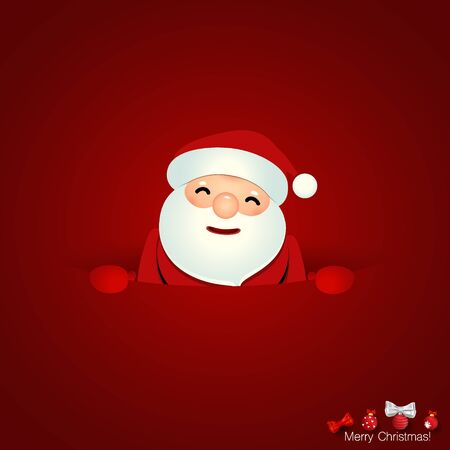 Christmas Greeting Card with Christmas Santa Claus. Vector illustration.のイラスト素材