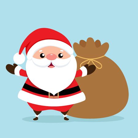 Christmas Greeting Card with Christmas Santa Claus, vector illustration.のイラスト素材