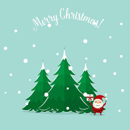 Santa Claus. Christmas background. Christmas Greeting Card. Vector illustration.のイラスト素材