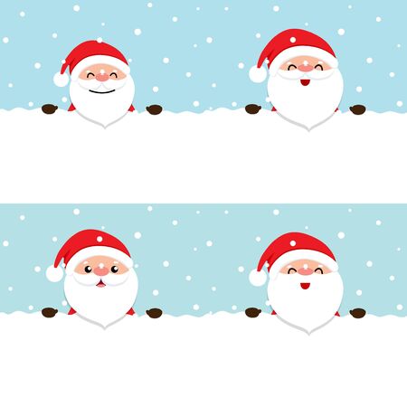 Christmas Greeting Card with Christmas Santa Claus. Vector illustration.のイラスト素材