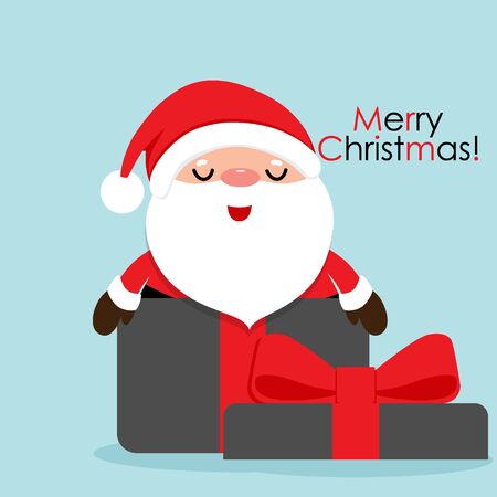 Christmas Greeting Card with Christmas Santa Claus, vector illustration.のイラスト素材