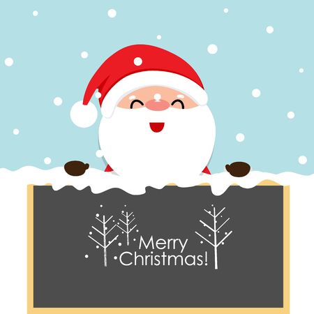 Christmas Greeting Card with Christmas Santa Claus. Vector illustration.のイラスト素材
