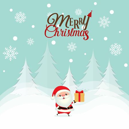 Santa Claus. Christmas background. Christmas Greeting Card. Vector illustration.のイラスト素材