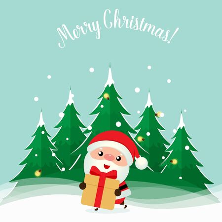 Santa Claus. Christmas background. Christmas Greeting Card. Vector illustration.のイラスト素材