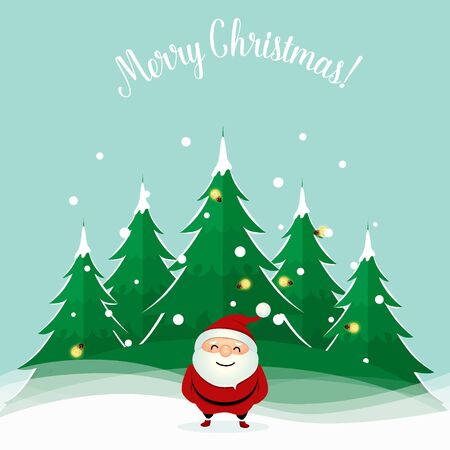Santa Claus. Christmas background. Christmas Greeting Card. Vector illustration.のイラスト素材