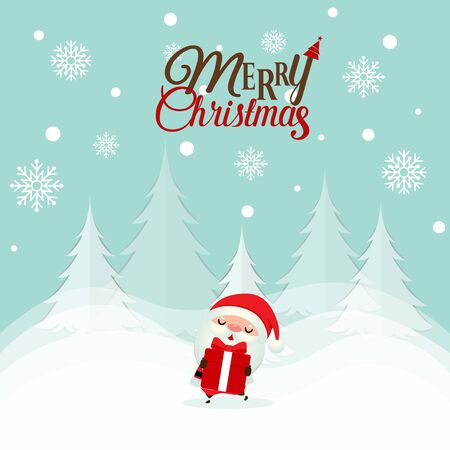 Santa Claus. Christmas background. Christmas Greeting Card. Vector illustration.のイラスト素材