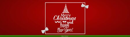 Christmas Greeting Card. Christmas Background with Merry Christmas and Happy New Year lettering, vector illustration.のイラスト素材