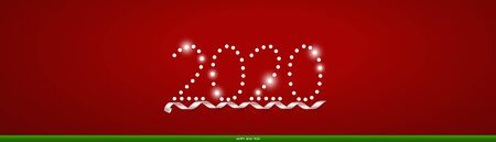 2020 Christmas Greeting Card. Christmas Background with Happy New Year and 2020 lettering, vector illustration.のイラスト素材