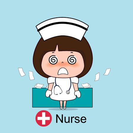 Cartoon character Nurse Design, Medical worker, Medical concept. Vector illustration design.のイラスト素材