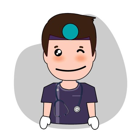 Dentist, Cartoon character Dentist Design, Medical worker, Medical concept. Vector illustration design.のイラスト素材