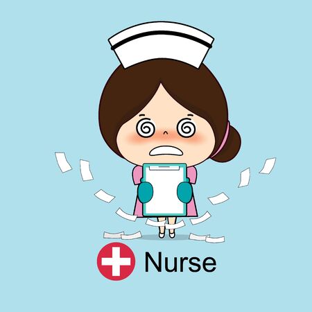 Cartoon character Nurse Design, Medical worker, Medical concept. Vector illustration design.のイラスト素材