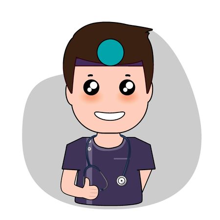 Dentist, Cartoon character Dentist Design, Medical worker, Medical concept. Vector illustration design.のイラスト素材