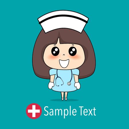 Cartoon character Nurse Design, Medical worker, Medical concept. Vector illustration design.のイラスト素材