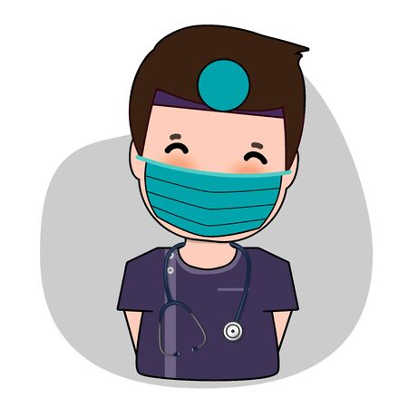 Dentist, Cartoon character Dentist Design, Medical worker, Medical concept. Vector illustration design.のイラスト素材