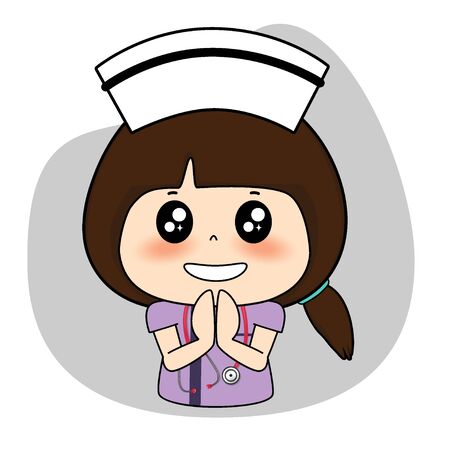 Cartoon character Nurse Design, Medical worker, Medical concept. Vector illustration design.のイラスト素材