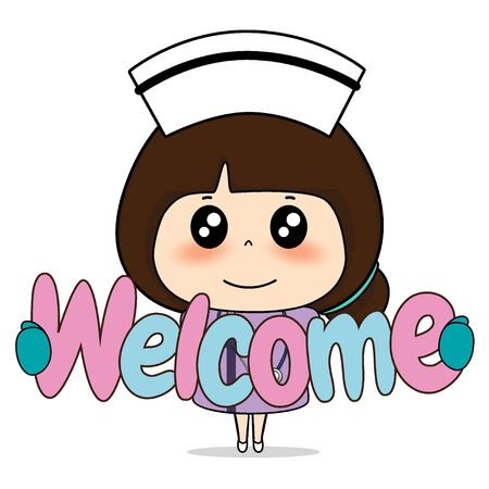 Cartoon character Nurse Design, Medical worker, Medical concept. Vector illustration design.のイラスト素材