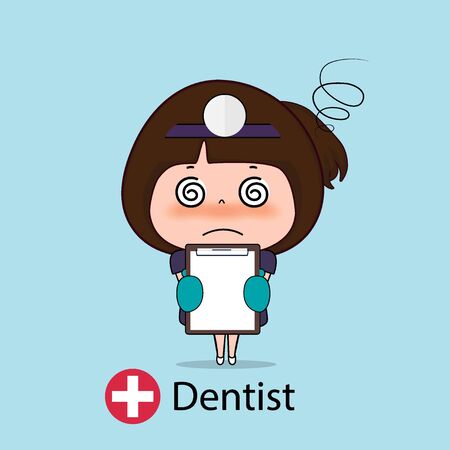 Dentist, Cartoon character Dentist Design, Medical worker, Medical concept. Vector illustration design.のイラスト素材