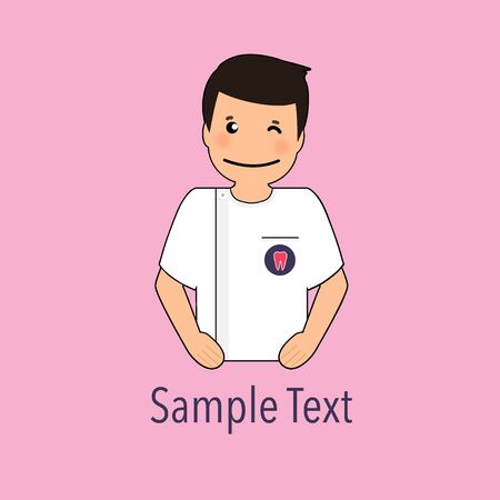 Dentist, Cartoon character Dentist Design, Medical worker, Medical concept. Vector illustration design.のイラスト素材